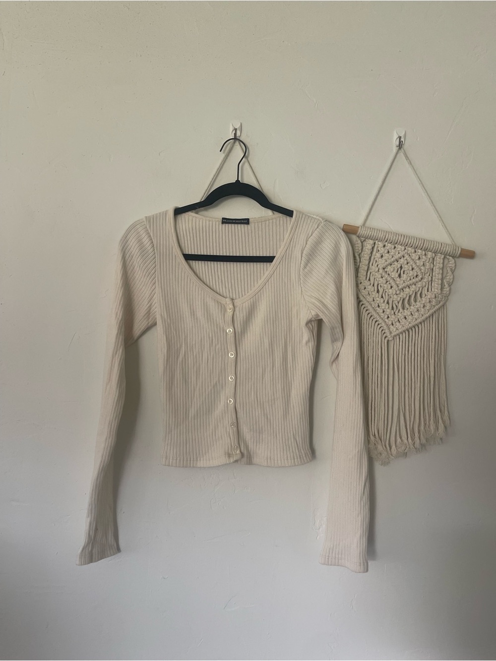 Brandy Melville Ribbed Long Sleeve Top